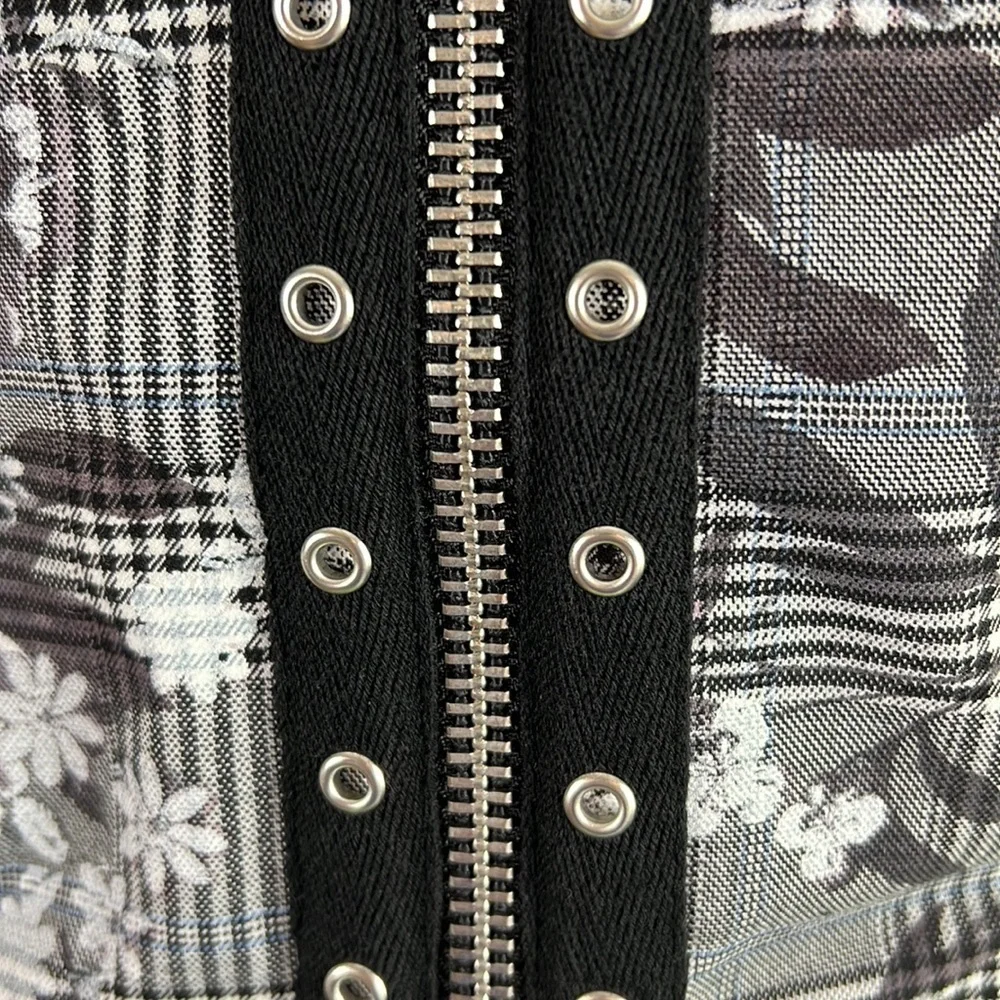 Rachel Roy Baldwin Floral Check Bomber Jacket Size Large - Picture 9 of 16